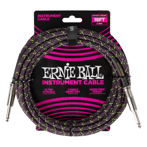 Ernie Ball Braided Instrument Cable ~ Purple Python
