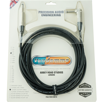 Van Damme Classic Guitar Cable with angled plug - 5m