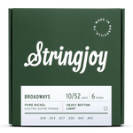 Stringjoy Broadways | Heavy Bottom Light Gauge (10-52) Pure Nickel Electric Guitar Strings