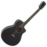 Vintage Pacific Coast Series Electro-Acoustic Guitar ~ Midnite Black