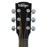Vintage Pacific Coast Series Electro-Acoustic Guitar ~ Midnite Black