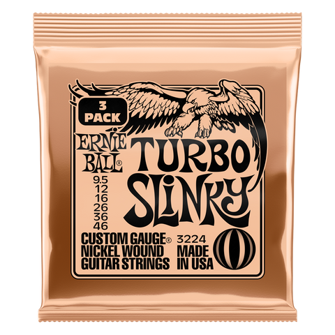 Ernie Ball Regular Turbo Slinky Electric Strings 9.5-46 ~ 3 Pack