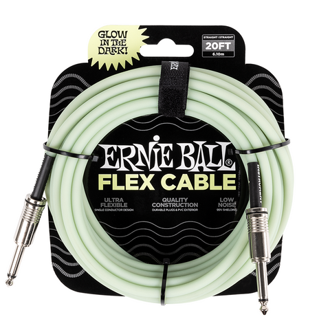 Ernie Ball 20ft Flex Guitar Cable - Glow in The Dark