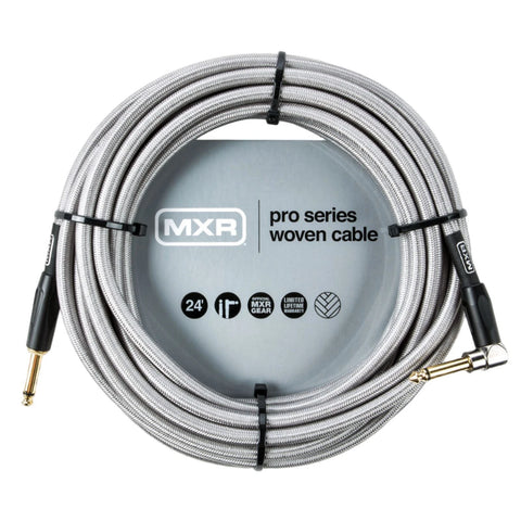 MXR 24ft Pro Series Silver Woven Cable ~ Right Angle