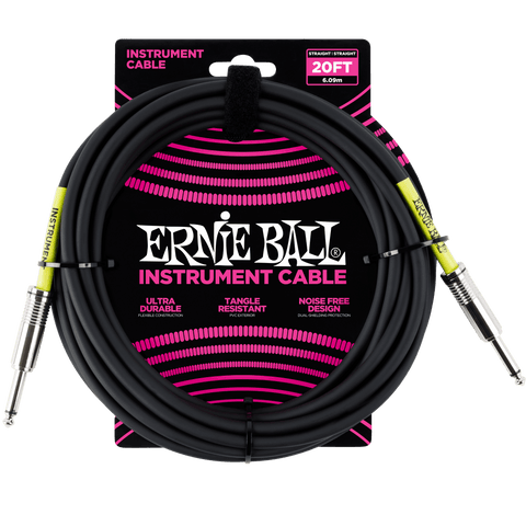 Ernie Ball Instrument Cable, Black - 20ft