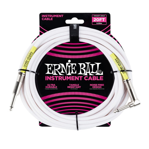 Ernie Ball Instrument Cable, White - 20ft