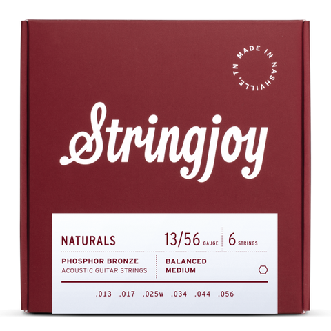 Stringjoy Naturals | Light Gauge (13-56) Phosphor Bronze Acoustic Guitar Strings