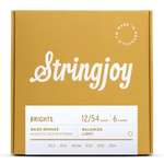 Stringjoy Brights | Light Gauge (12-54) 80/20 Bronze Acoustic Guitar Strings