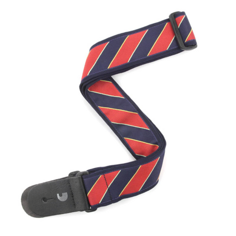 D'addario Woven Guitar Strap, Tie Stripes, Blue & Red