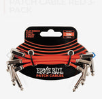 Ernie Ball 3" Flat Ribbon Patch Cable 3PK - Red