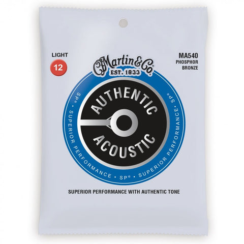 MARTIN MA540 Authentic Acoustic SP Phosphor Bronze 12-54 Acoustic Guitar Strings